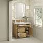 James Martin Vanities Lorelai 36" Single Vanity in Light Natural Oak with 3 cm Carrara White Marble Top, , large