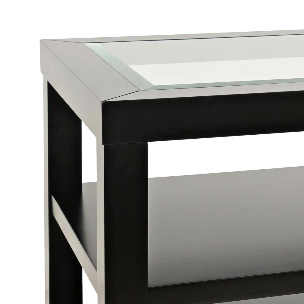 Waltham Urban Icon Square End Table in Polished Black, , large