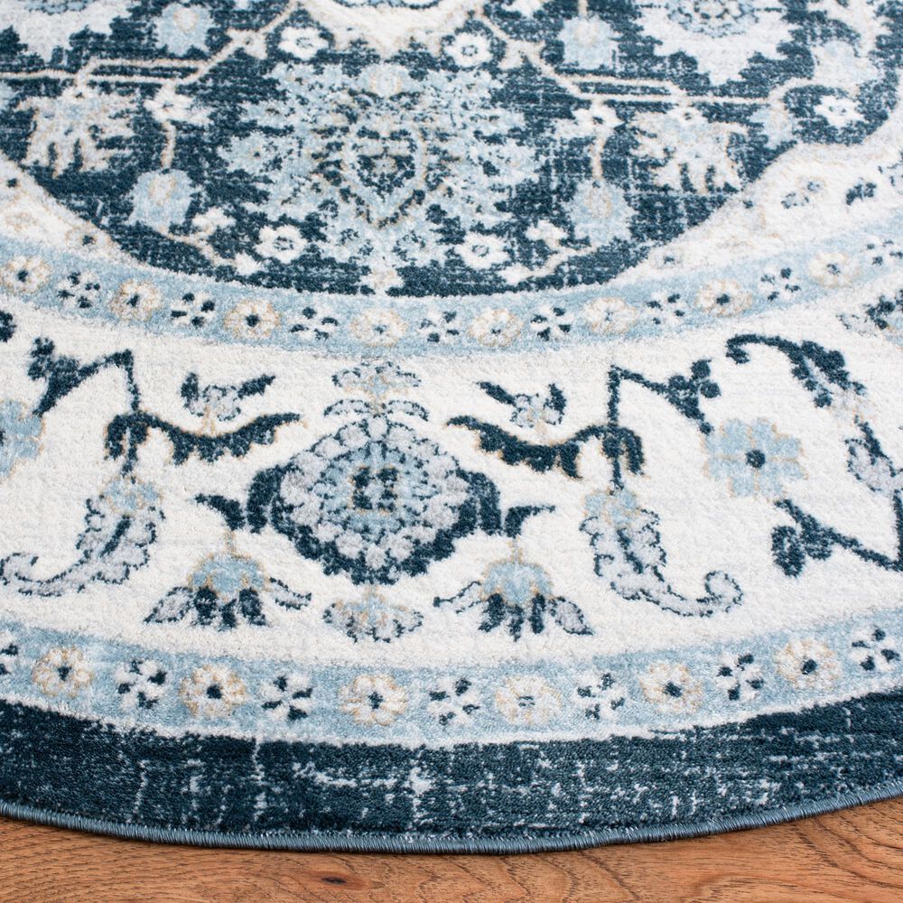 Safavieh Isabella 6&#39;7&quot; Round Navy and Creme Area Rug, , large