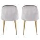 LumiSource Marcel Side Chair with Silver Velvet Cushion in Gold (Set of 2), , large
