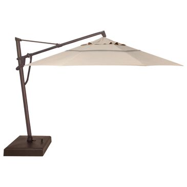Treasure Garden 13" Starlux Cantilever Umbrella with Bronze Base in Champagne, , large