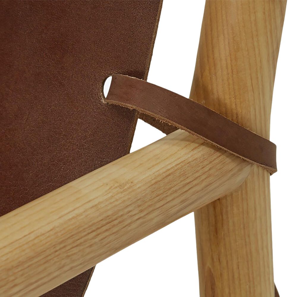 Joybird Hazel Leather Accent Chair in Chocolate and Natural, , large