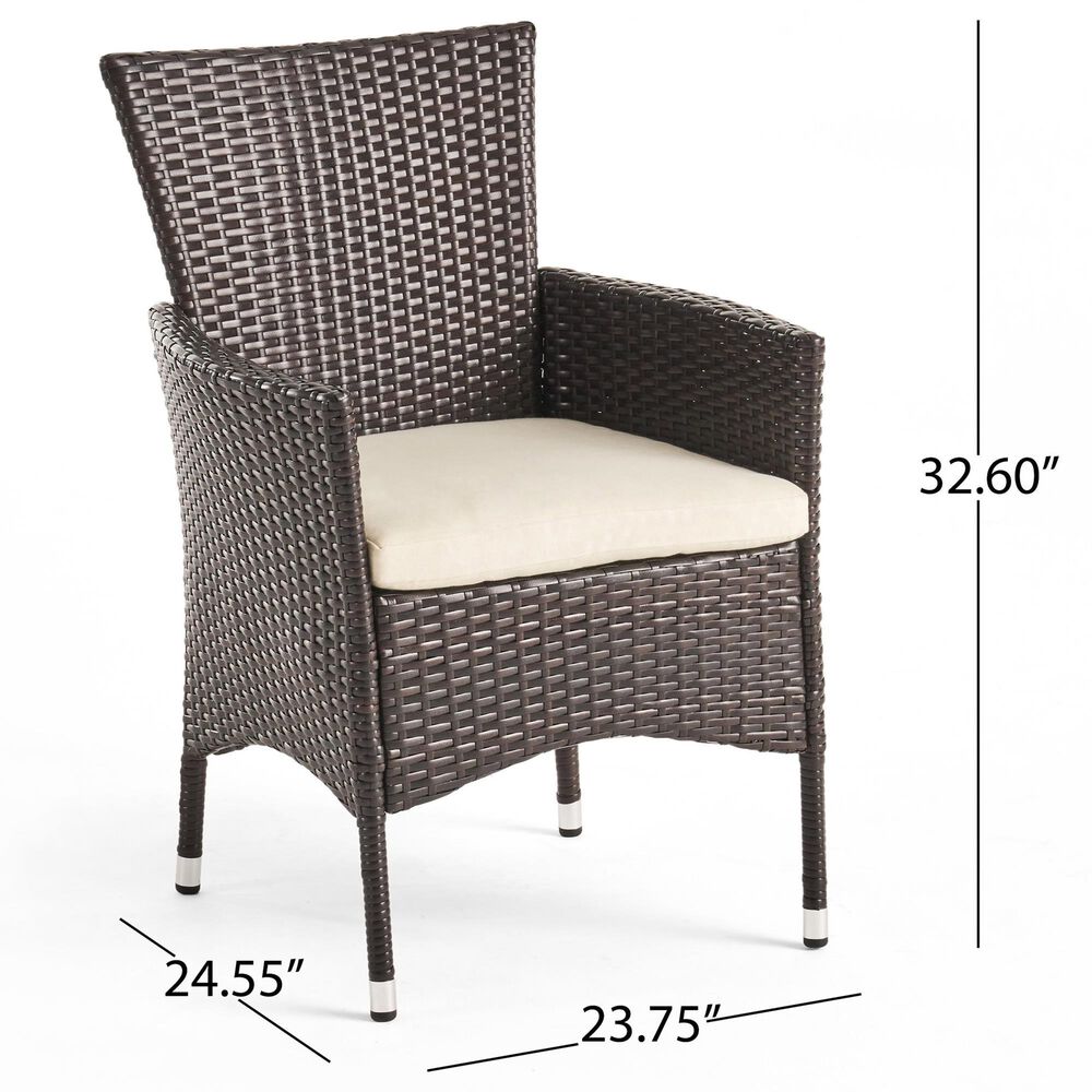 Hearth and Haven Clementine Outdoor Dining Chair in Brown Multicolor &#40;Set of 2&#41;, , large