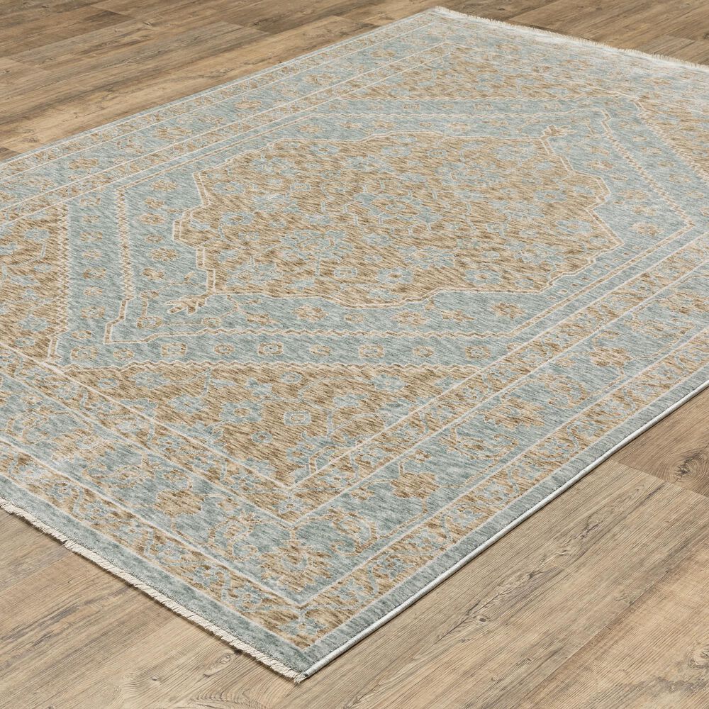 Oriental Weavers Echo Oriental Beige and Blue 9&#39;10&quot; x 12&#39;10&quot; Area Rug, , large