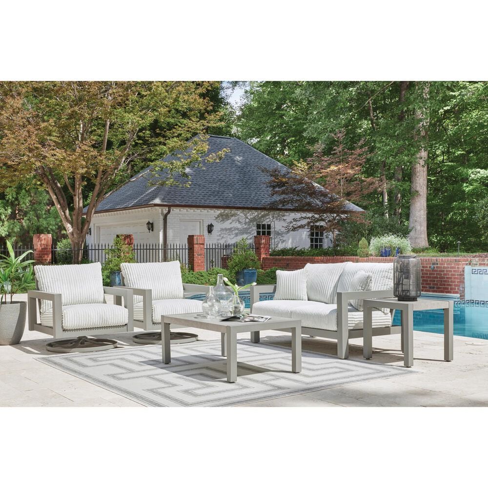 Ashley Hurley Park Patio Loveseat in Gray, , large