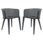 Hearth and Haven Milan Outdoor Dining Chair in Black (Set of 2), , large