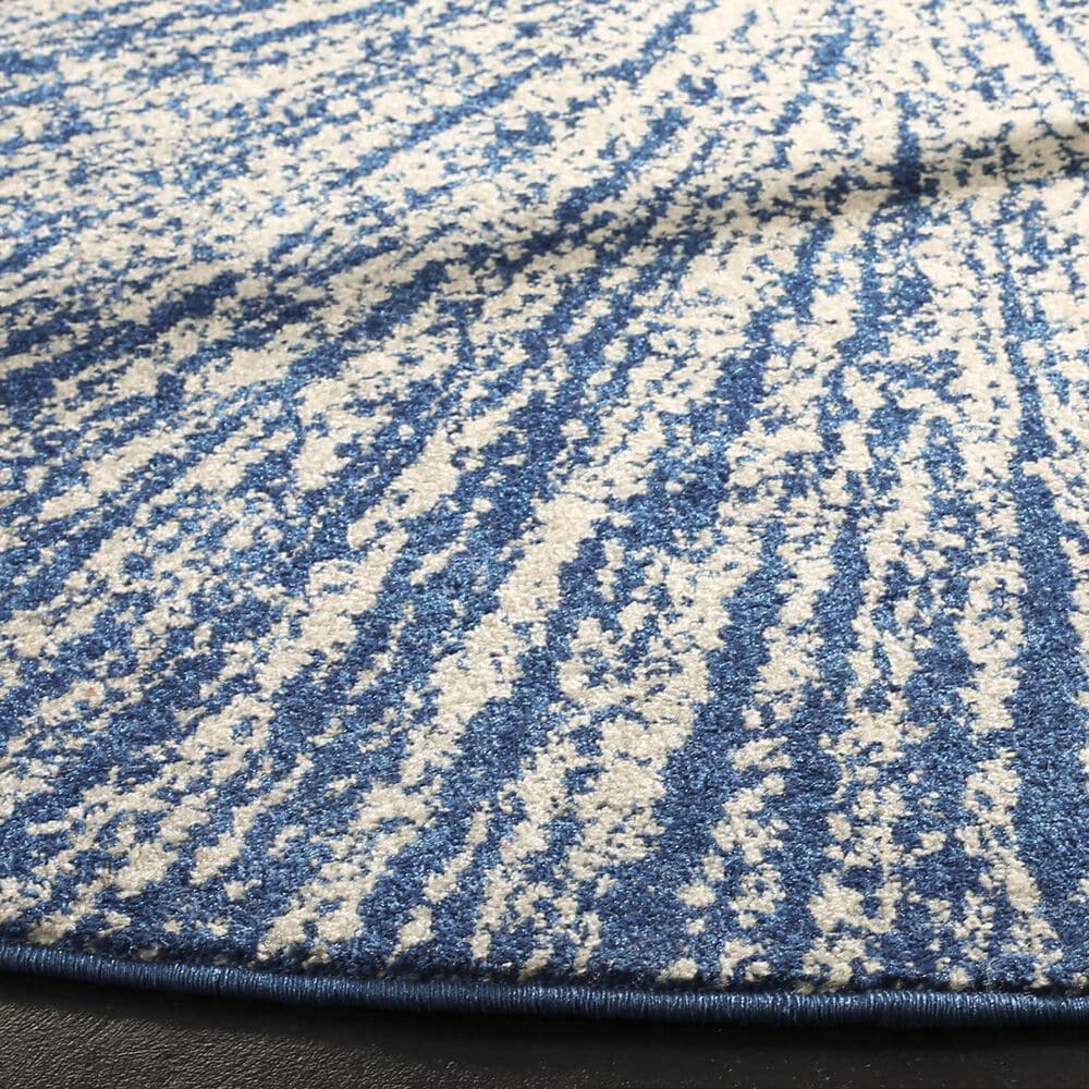 Safavieh Evoke EVK228N 5&#39;1&quot; Round Navy and Ivory Area Rug, , large