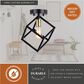 Vaxcel Deering 1-Light Flush Mount in Matte Black and Satin Brass, , large