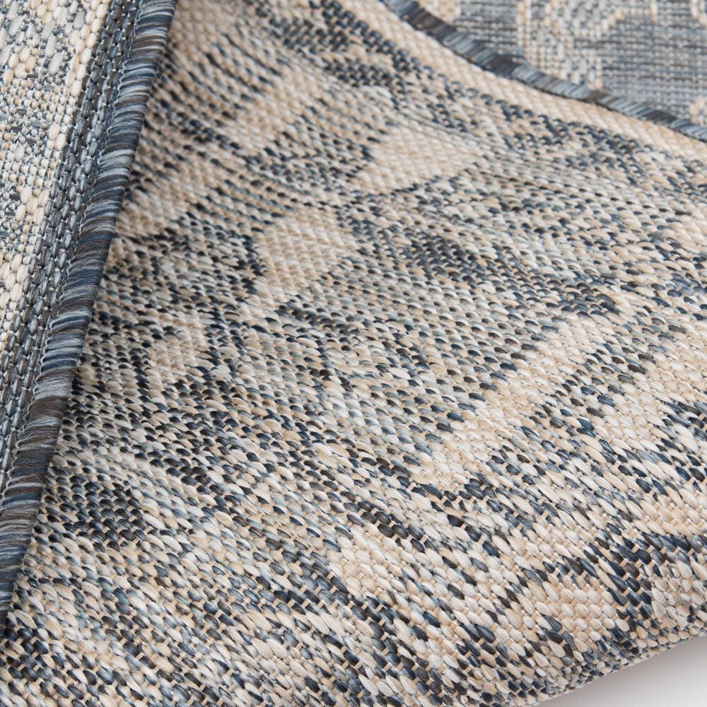 Central Oriental Melbourne Davante 7&#39;10&quot; x 9&#39;10&quot; Lagoon and Vanilla Area Rug, , large
