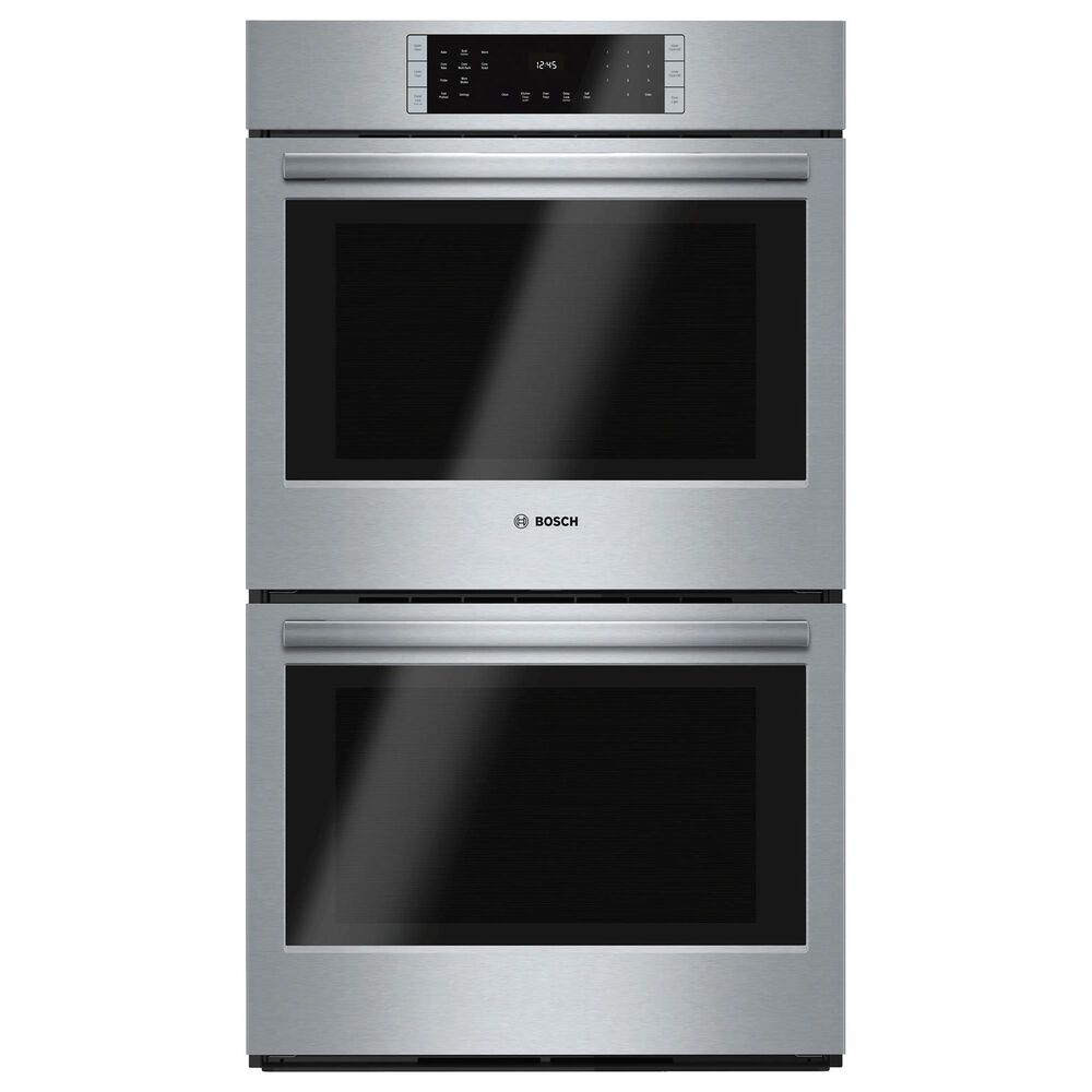 Bosch 800 Series 2-Piece Kitchen Package with Stainless Steel 9.2 Cu. Ft. Double Wall Oven and Black 30&quot; Electric Cooktop, , large