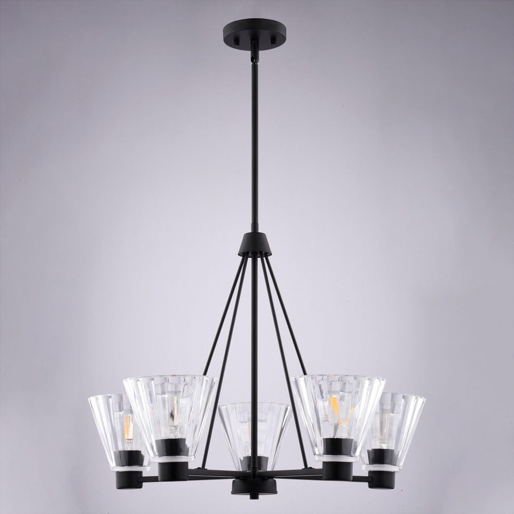 Vaxcel Lighting Dalton 5-Light Round Chandelier in Matte Black, , large