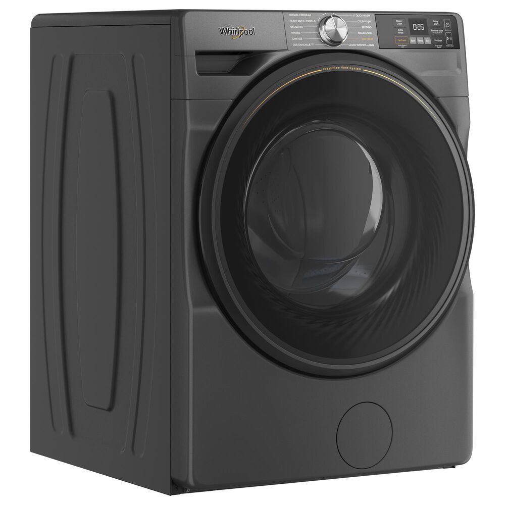 Whirlpool 4.5 Cu. Ft. Smart Front Load Washer and 7.4 Cu. Ft. Smart Gas Dryer Laundry Pair in Volcano Black, , large