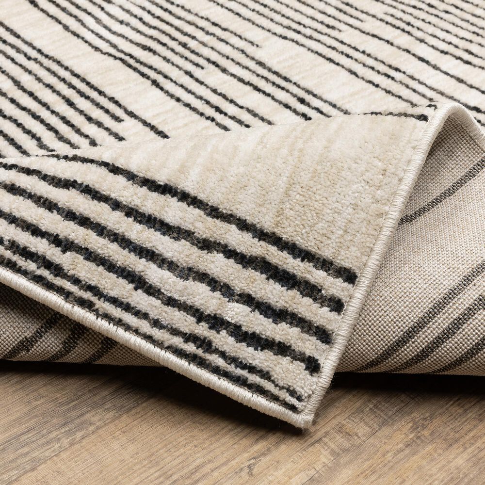ROW by Oriental Weavers Hunter Black and Beige 2'3" x 7'6" Runner, , large
