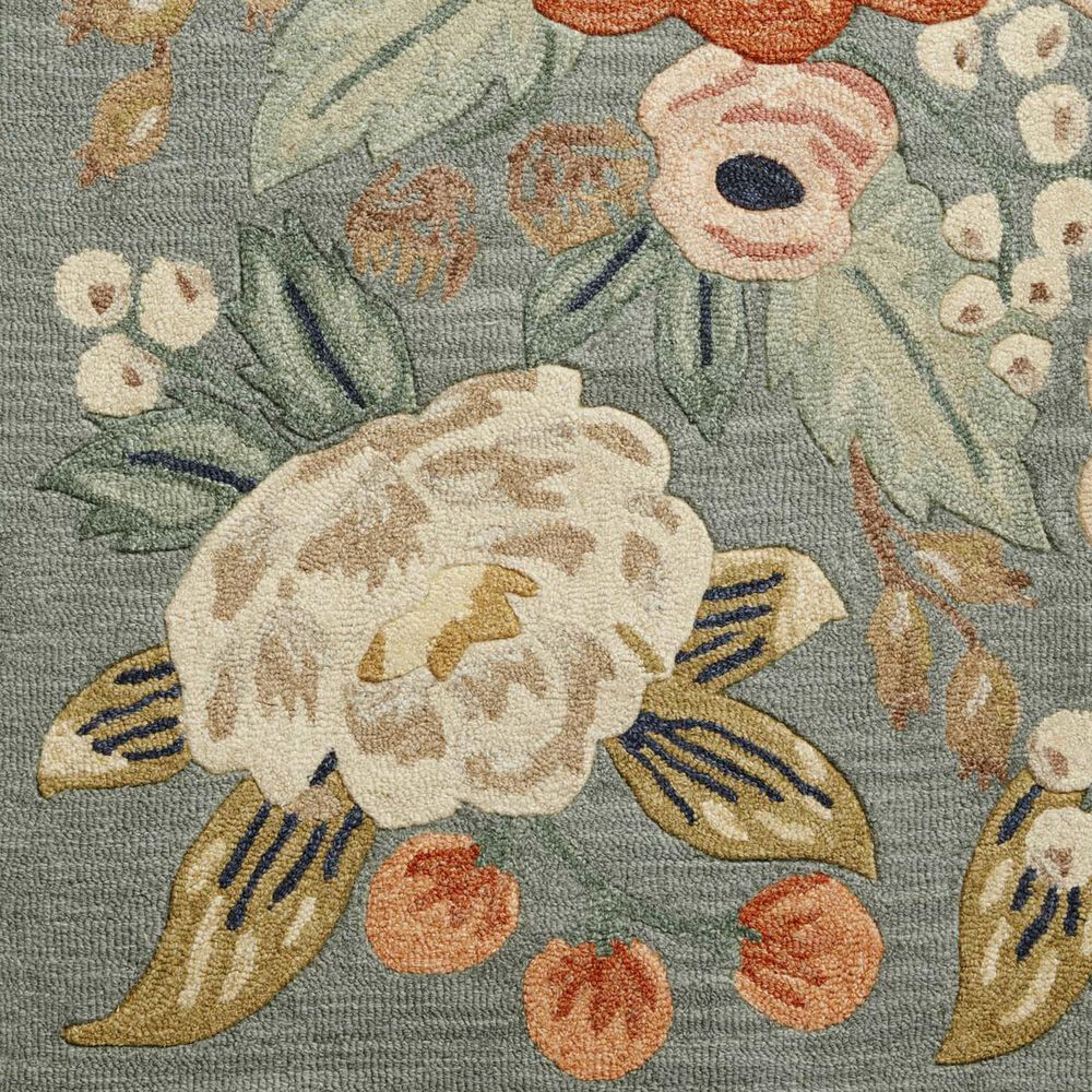 Rifle Paper Co Crafted by Cloth and Company Silhouette 2&#39;3&quot; x 3&#39;9&quot; Sage Area Rug, , large