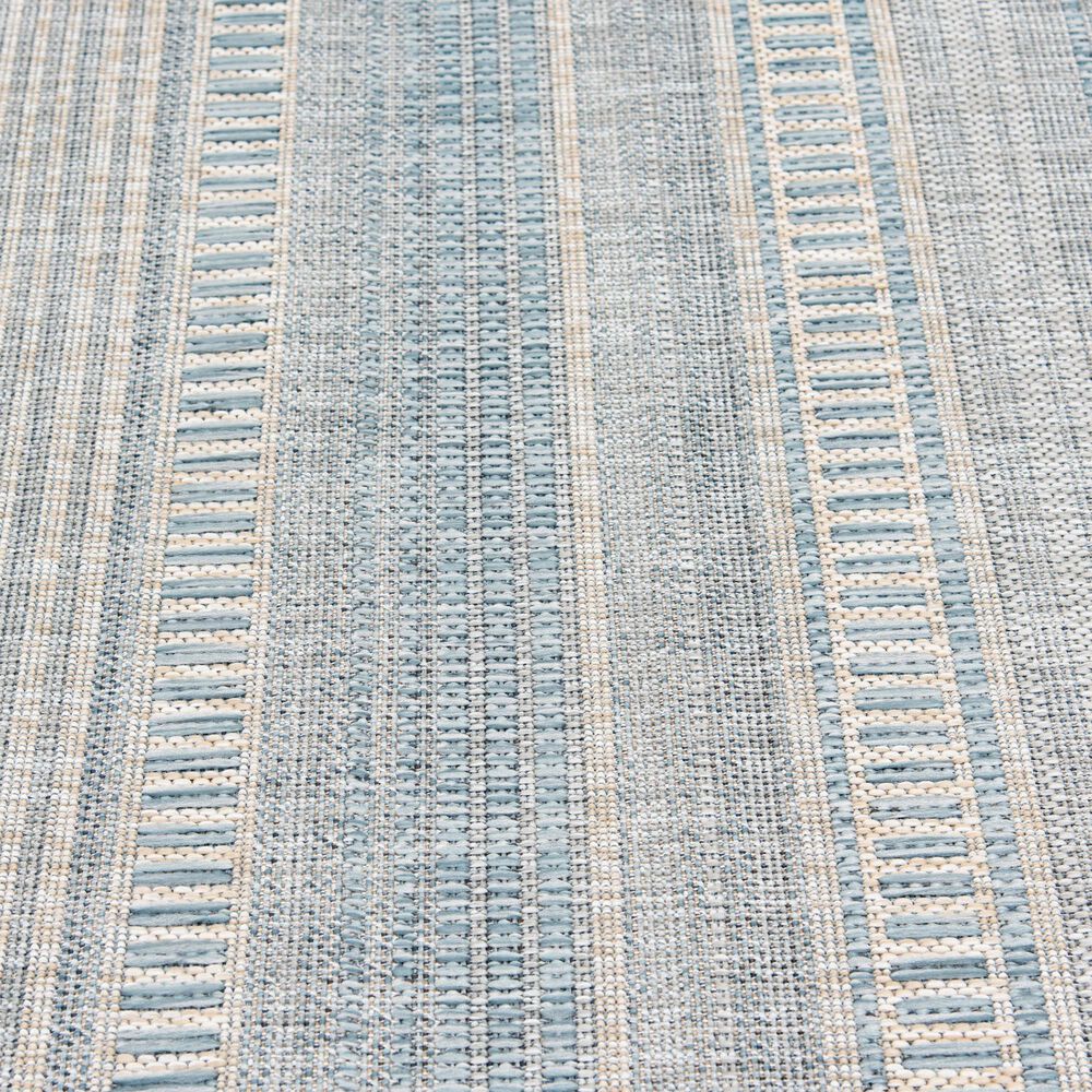 Central Oriental Melbourne Dracus 5&#39; x 7&#39; Vanilla and Lagoon Area Rug, , large