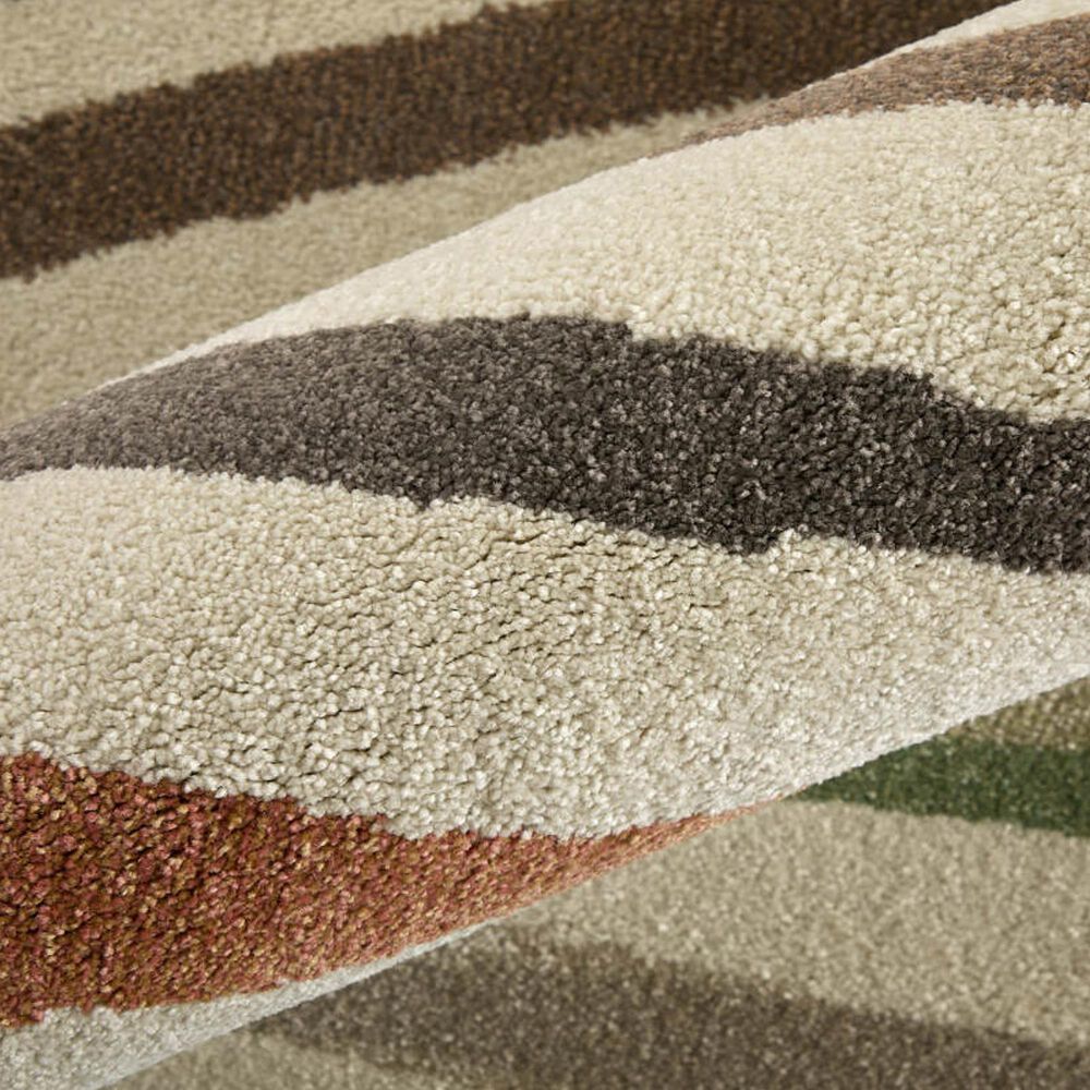 Feizy Eden Striped Ivory and Multicolor 2&#39;6&quot; x 7&#39;3&quot; Runner, , large