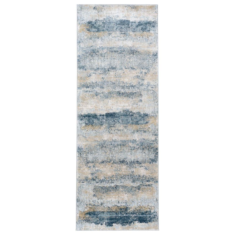 Surya Brunswick 2"7" x 7"3" Sage, Gray, White and Blue Runner, , large