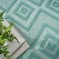 Nourison Versatile 5" x 7" Aqua and Teal Indoor/Outdoor Area Rug, , large