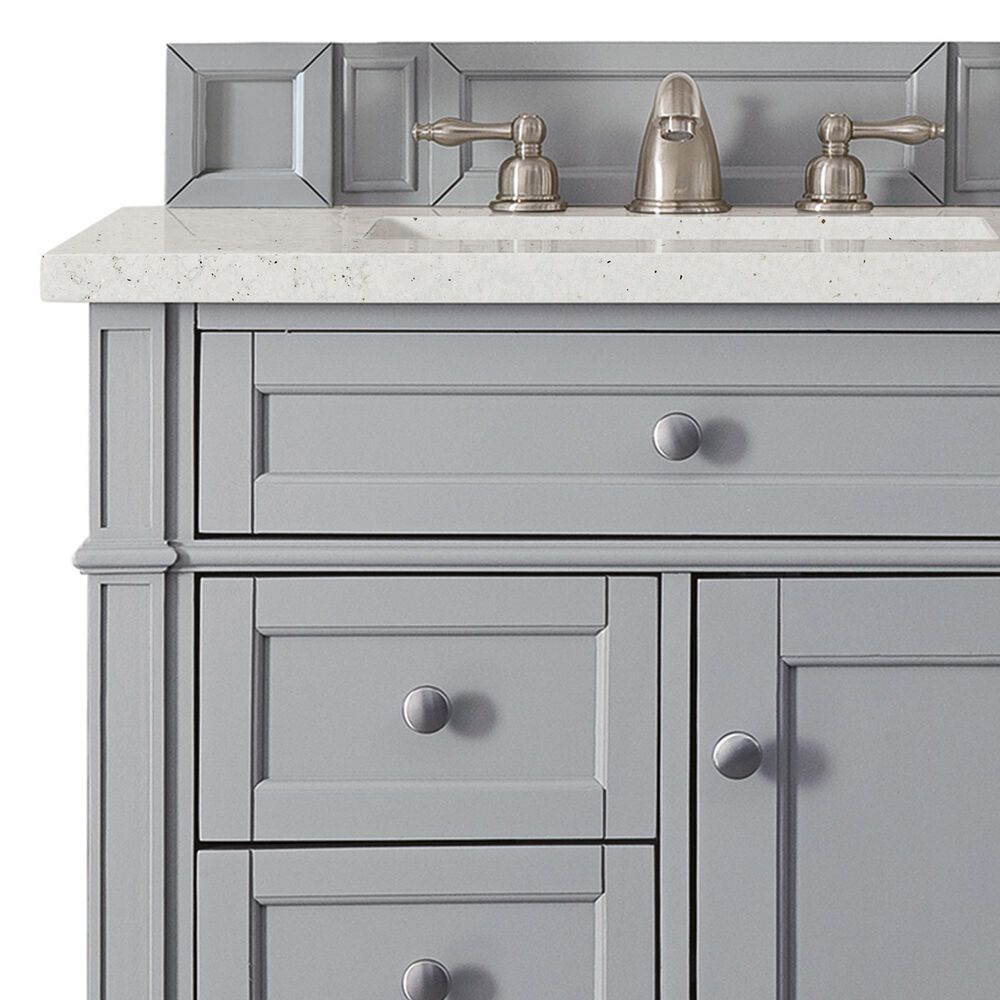 James Martin Vanities Brittany 30&quot; Single Bathroom Vanity in Urban Gray with 3 cm Lime Delight Quartz Top and Rectangular Sink, , large