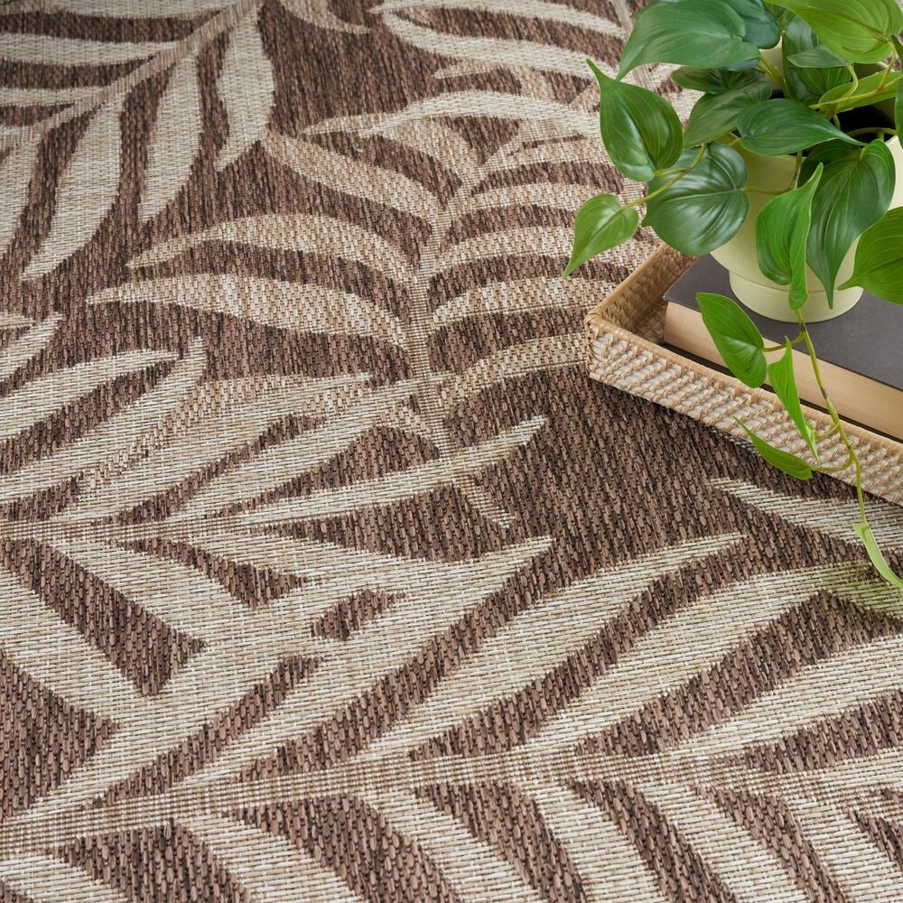 Nourison Garden Oasis Nature Mocha 5&#39; x 7&#39; Indoor/Outdoor Area Rug, , large
