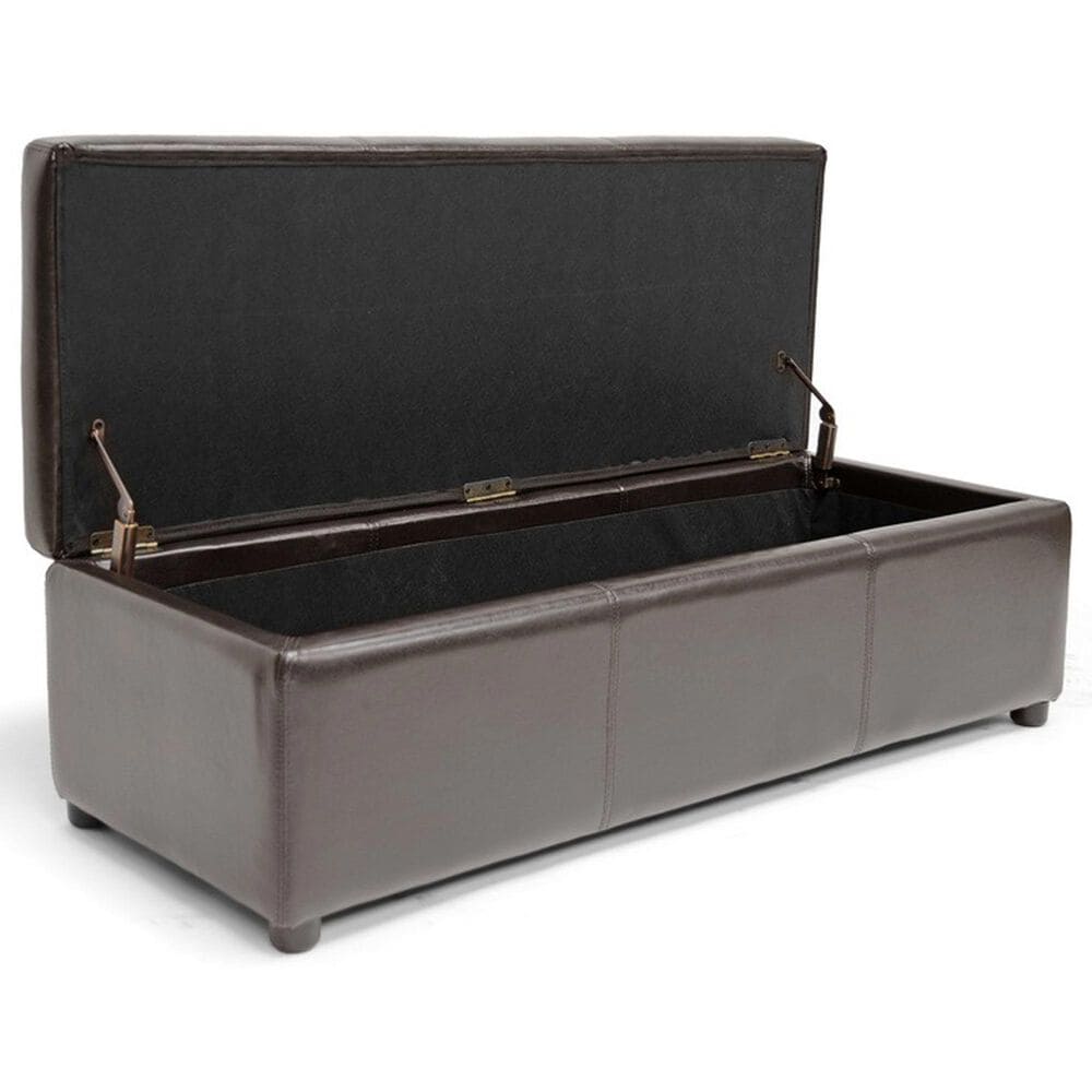 Baxton Studio Dennehy Storage Ottoman in Dark Brown, , large