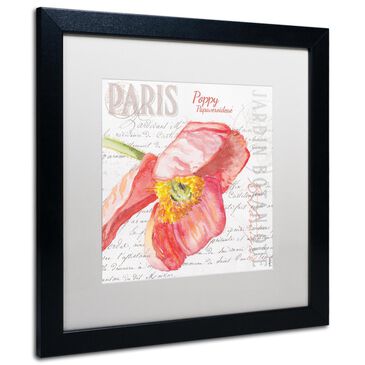 Timberlake Jennifer Redstreake "Paris Botanique Red Poppy" Matted Black Framed Art 11x11, , large