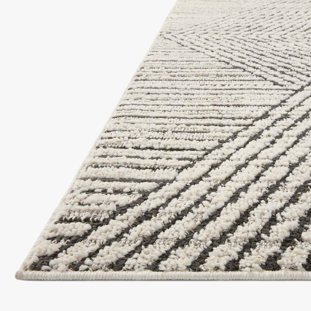 Loloi II Fabian FAB-06 2&#39;7&quot; x 7&#39;6&quot; Charcoal and Ivory Runner, , large
