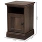 Baxton Studio Nolan 1-Door Nightstand in Brown/Black, , large