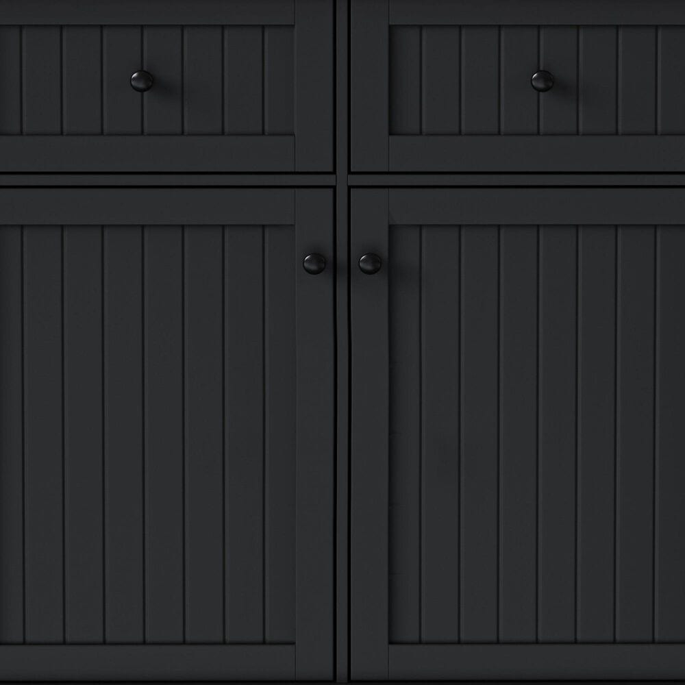 HOMLUX 48" Kitchen Island with Drop Leaf in Black and Natural, , large