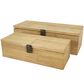 Maple and Jade 2-Piece Carved Linear Decorative Box Set in Light Brown, , large