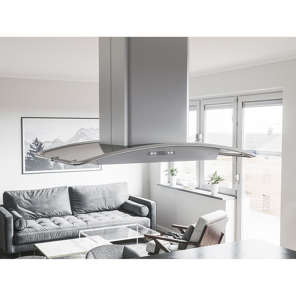 Zephyr Milano 42" Island Range Hood in Stainless Steel, , large
