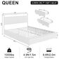 HOMLUX 4-Drawer Queen Storage Bed with LED Headboard and Charging Station in White, , large