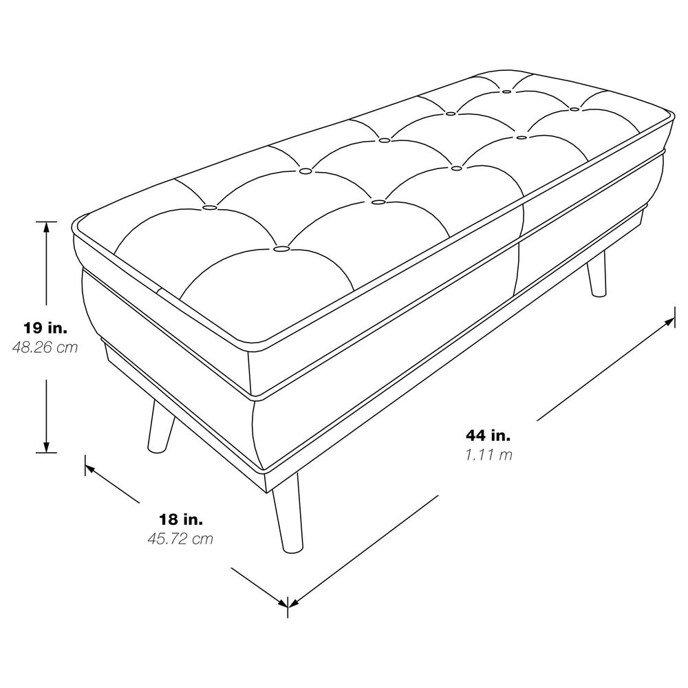 OSP Home Katheryn Storage Bench in Charcoal, , large