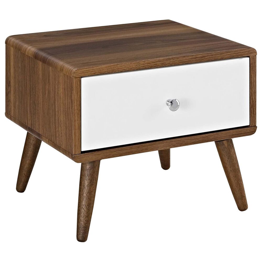 Modway Transmit 1 Drawer Nightstand in Walnut White, , large