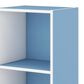HOMLUX 3-Tier Bookcase with Decorative Open Shelves in White and Light Blue, , large
