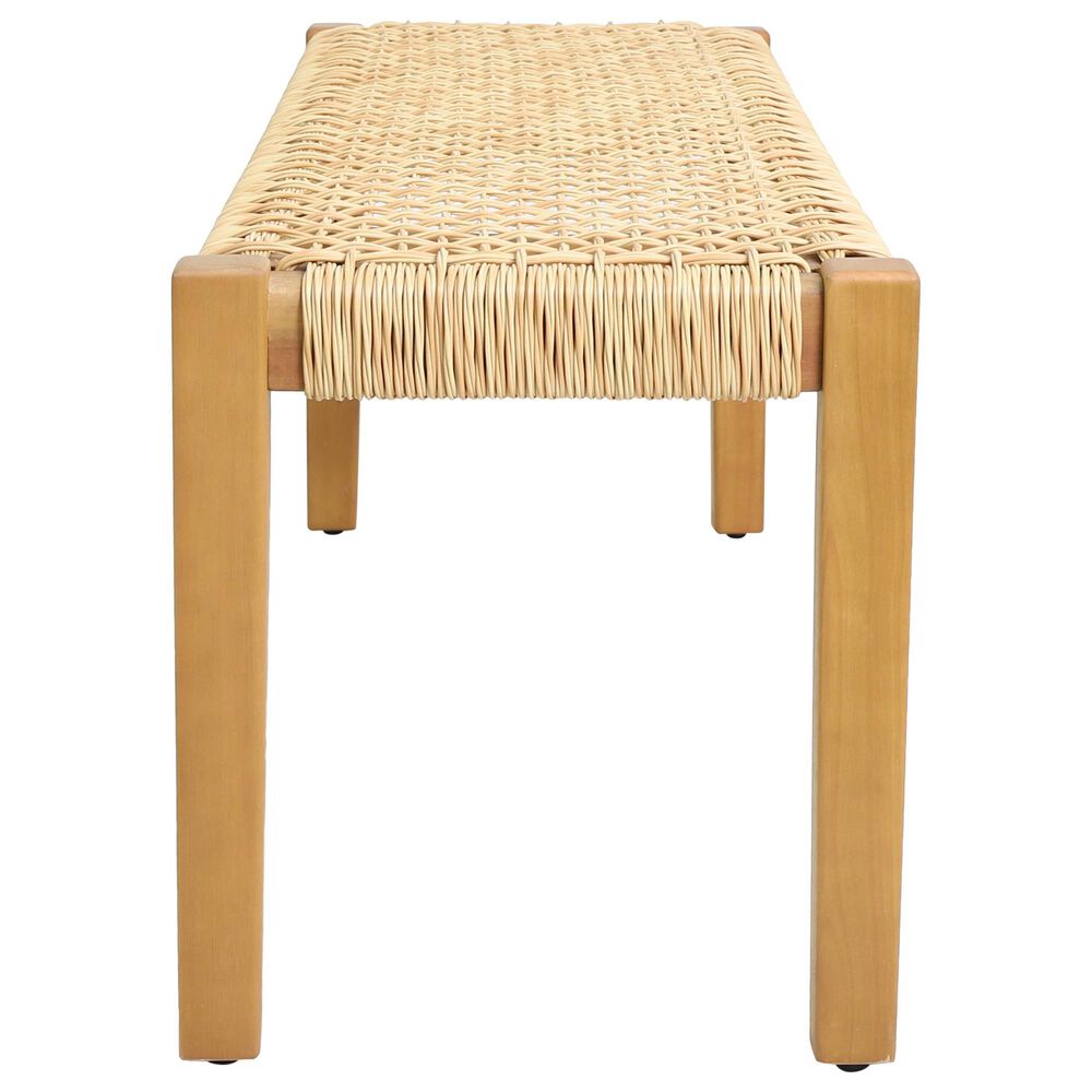 Hearth and Haven Angie Outdoor Bench in Teak and Light Brown, , large