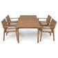 Hearth and Haven 5-Piece Outdoor Dining Set with Beige Cushions in Brown, , large