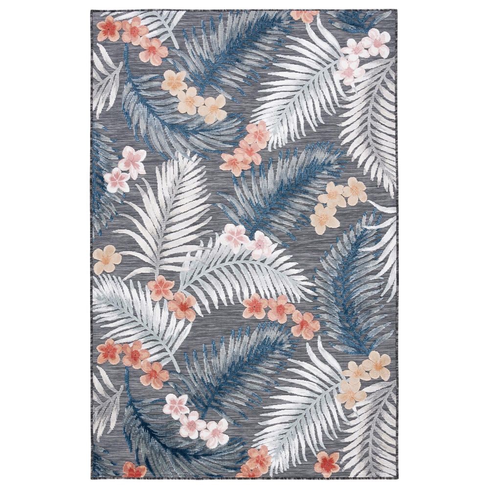 Safavieh Cabana CBN451H 4" x 6" Black and Rust Indoor/Outdoor Area Performance Rug, , large
