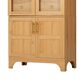 HOMLUX HOMLUX 71" Tall Arched Kitchen Pantry Cabinet with Door Shelves, Farmhouse Kitchen Storage Cabinet with Open & Adjustable Shelves, Hidden Drawer & Glass Door, Cupboard for Kitchen, Dining Room, Natural, , large