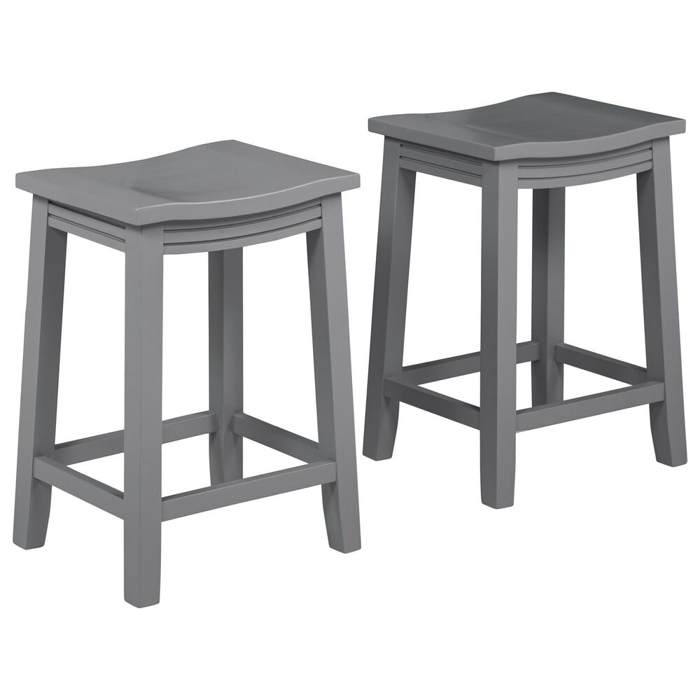Linden Boulevard Penda Kitchen Island with 2 Stools in Gray, , large