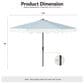 HOMLUX 10" Solar LED Patio Umbrella with Adjustable Tilt and in Blue, , large