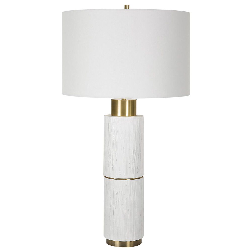 Uttermost Ruse Table Lamp in Whitewashed and Brushed Brass, , large
