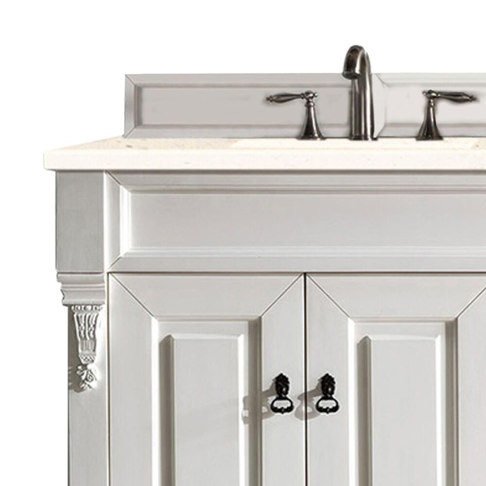 James Martin Vanities Brookfield 72&quot; Double Bathroom Vanity in Bright White with 3 cm Eternal Marfil Quartz Top and Rectangle Sinks, , large