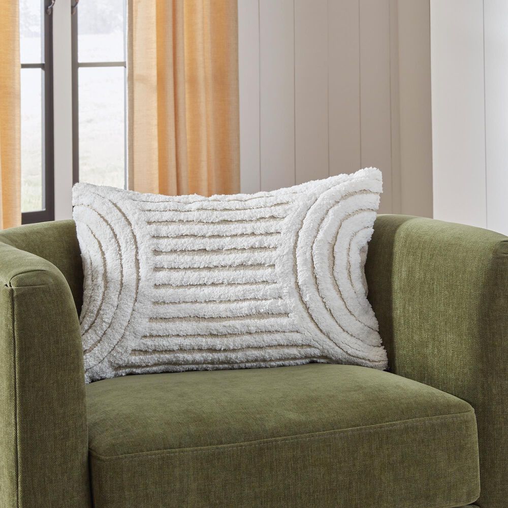 Ashley Farissen 14&quot; x 22&quot; Lumbar Throw Pillow in White and Tan, , large