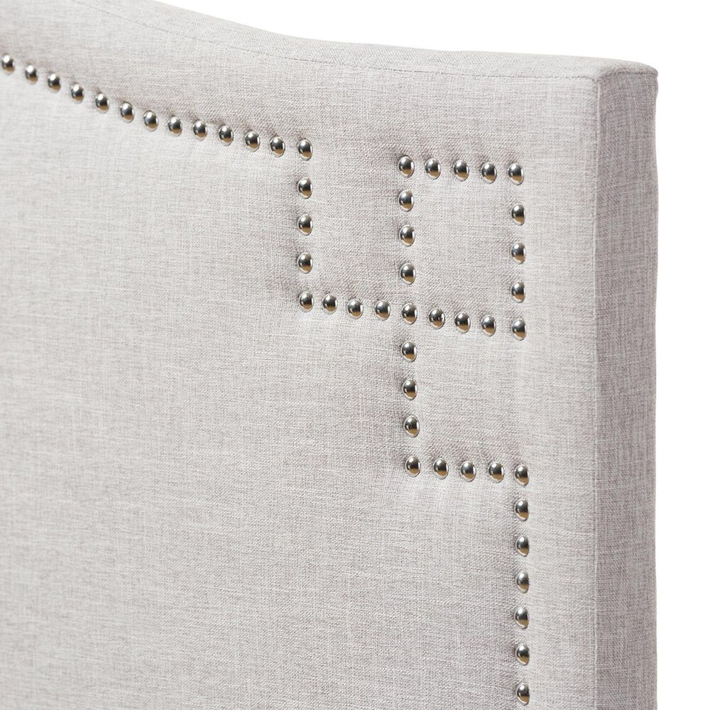 Baxton Studio Aubrey King Upholstered Headboard in Greyish Beige, , large