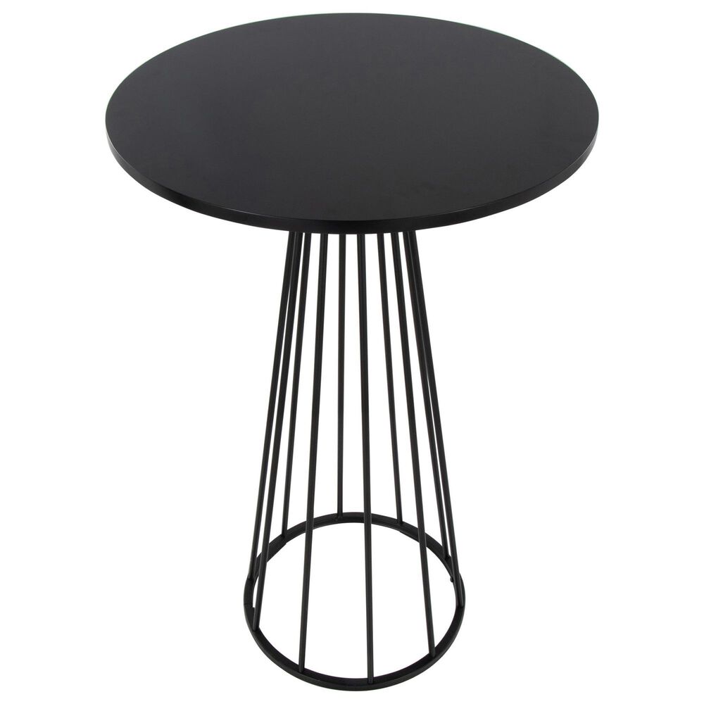 LumiSource Canary Contemporary Bar Table in Black Metal and Black Wood, , large
