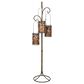 Maple and Jade Perforated Moroccan Standing Floor Scroll Candle Lantern with 3 Suspended Holders in Brass, , large