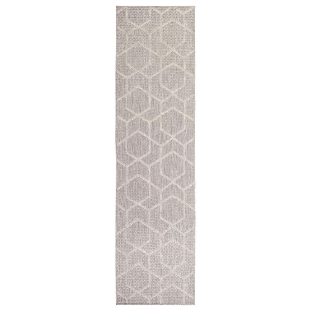 Nourison Horizon HOZ01 Grey 2" x 6" Indoor/Outdoor Runner, , large