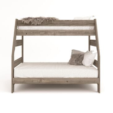Timber Point Bunkhouse Twin over Full Bunk Bed in Driftwood Gray, , large