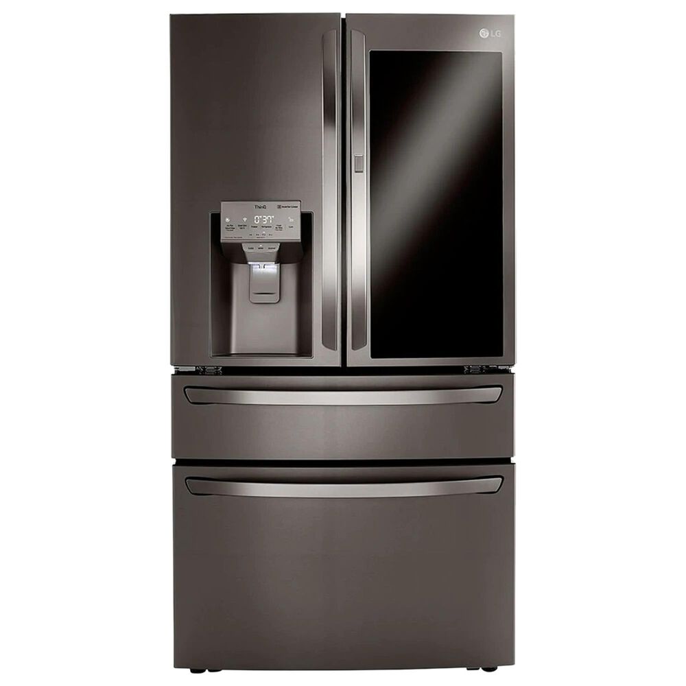 LG 2-Piece Kitchen Package with 22.3 Cu. Ft 4-Door French Door Refrigerator and Single Door Freezer in Black Stainless Steel, , large